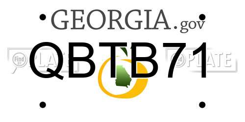 QBTB71 Georgia License Plate