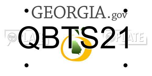 QBTS21 Georgia License Plate