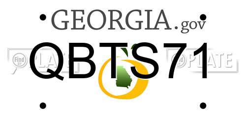 QBTS71 Georgia License Plate