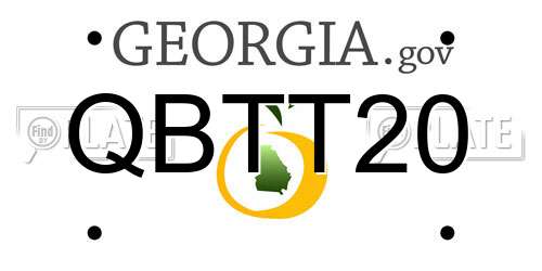 QBTT20 Georgia License Plate