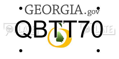 QBTT70 Georgia License Plate