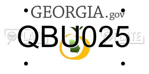 QBU025 Georgia License Plate