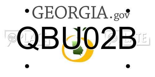 QBU02B Georgia License Plate