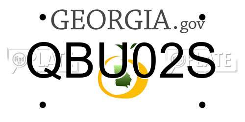 QBU02S Georgia License Plate