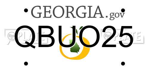 QBUO25 Georgia License Plate