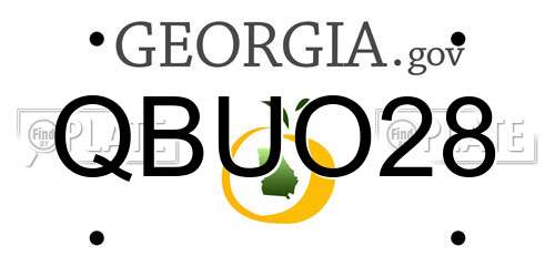 QBUO28 Georgia License Plate