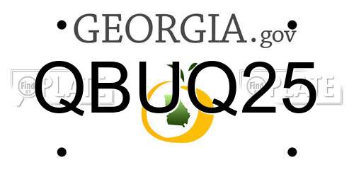 QBUQ25 Georgia License Plate