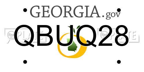 QBUQ28 Georgia License Plate