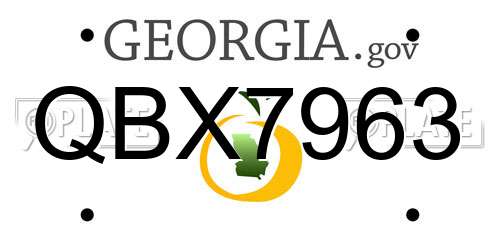 QBX7963 Georgia License Plate