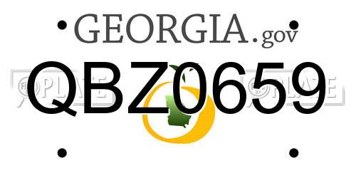 QBZ0659 Georgia License Plate