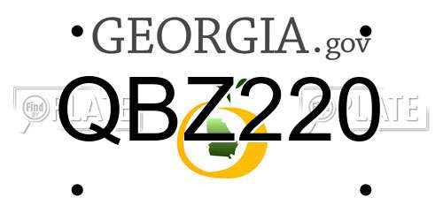 QBZ220 Georgia License Plate