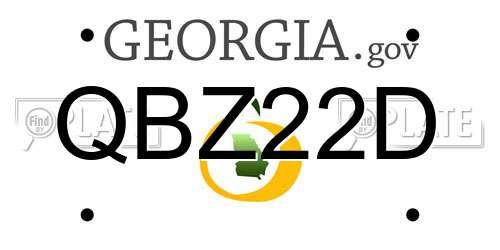 QBZ22D Georgia License Plate