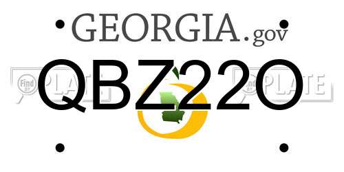 QBZ22O Georgia License Plate