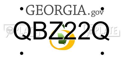 QBZ22Q Georgia License Plate