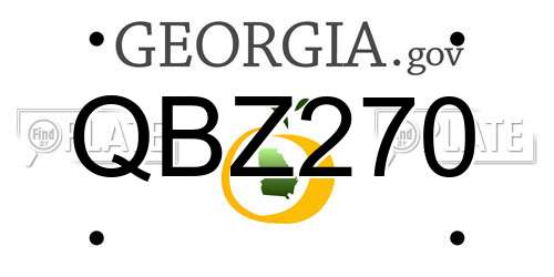 QBZ270 Georgia License Plate