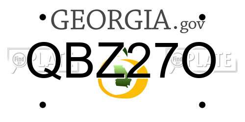 QBZ27O Georgia License Plate