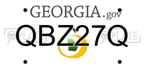 QBZ27Q Georgia License Plate