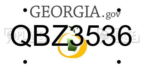 QBZ3536 Georgia License Plate