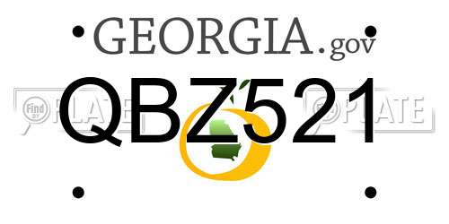QBZ521 Georgia License Plate