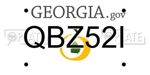 QBZ52I Georgia License Plate