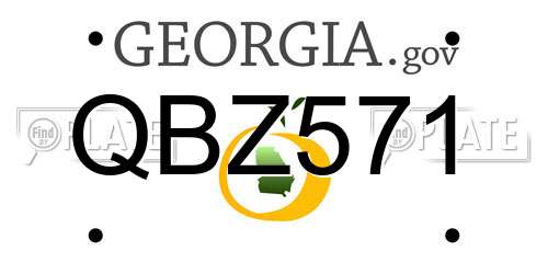 QBZ571 Georgia License Plate