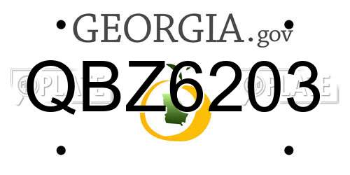 QBZ6203 Georgia License Plate