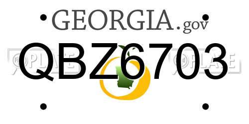 QBZ6703 Georgia License Plate