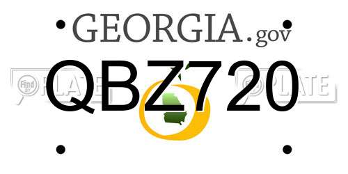QBZ720 Georgia License Plate