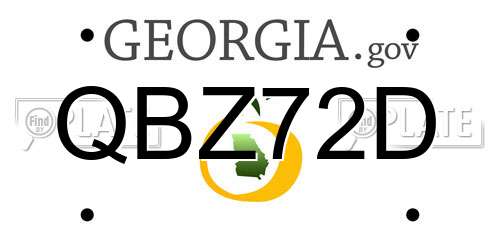 QBZ72D Georgia License Plate