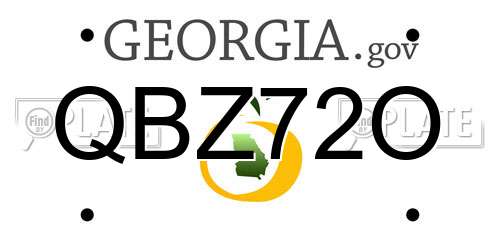 QBZ72O Georgia License Plate