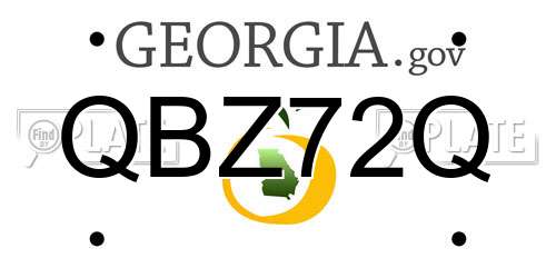 QBZ72Q Georgia License Plate