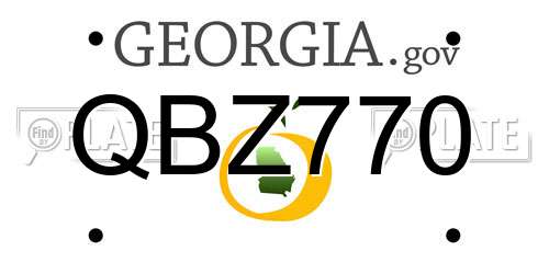 QBZ770 Georgia License Plate