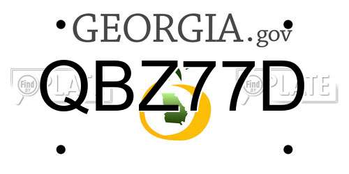 QBZ77D Georgia License Plate