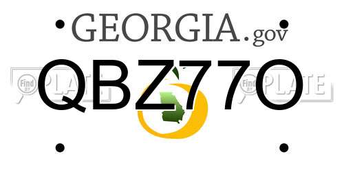 QBZ77O Georgia License Plate