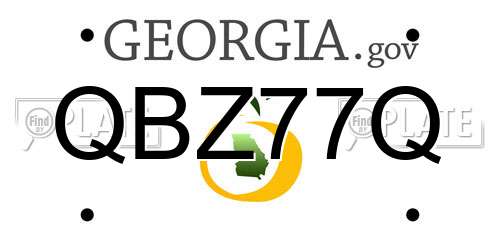 QBZ77Q Georgia License Plate