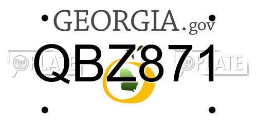 QBZ871 Georgia License Plate