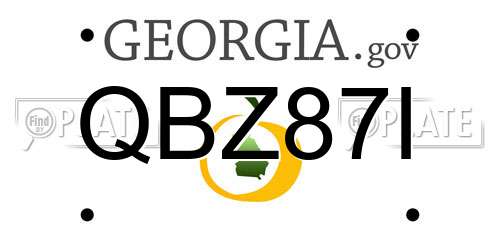 QBZ87I Georgia License Plate