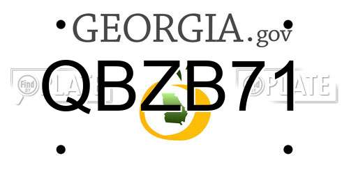 QBZB71 Georgia License Plate