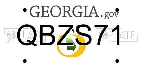 QBZS71 Georgia License Plate