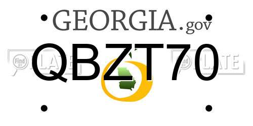 QBZT70 Georgia License Plate