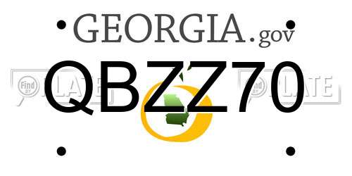 QBZZ70 Georgia License Plate