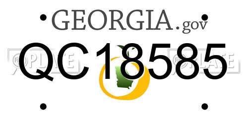 QC18585 Georgia License Plate
