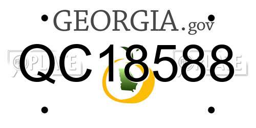 QC18588 Georgia License Plate