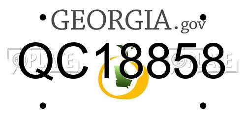 QC18858 Georgia License Plate