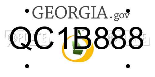 QC1B888 Georgia License Plate
