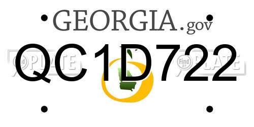 QC1D722 Georgia License Plate