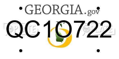QC1O722 Georgia License Plate
