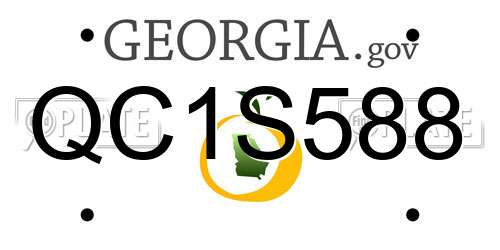QC1S588 Georgia License Plate