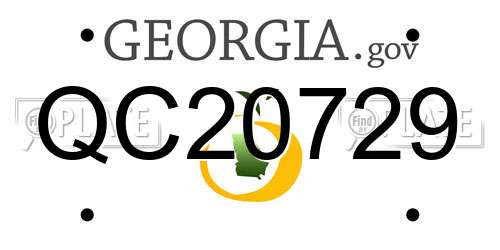 QC20729 Georgia License Plate
