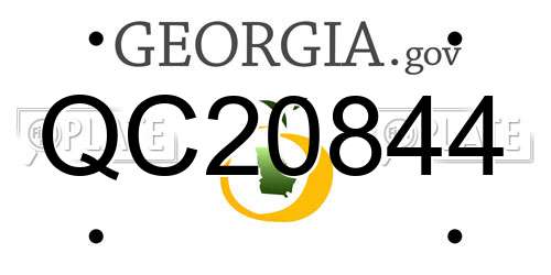 QC20844 Georgia License Plate